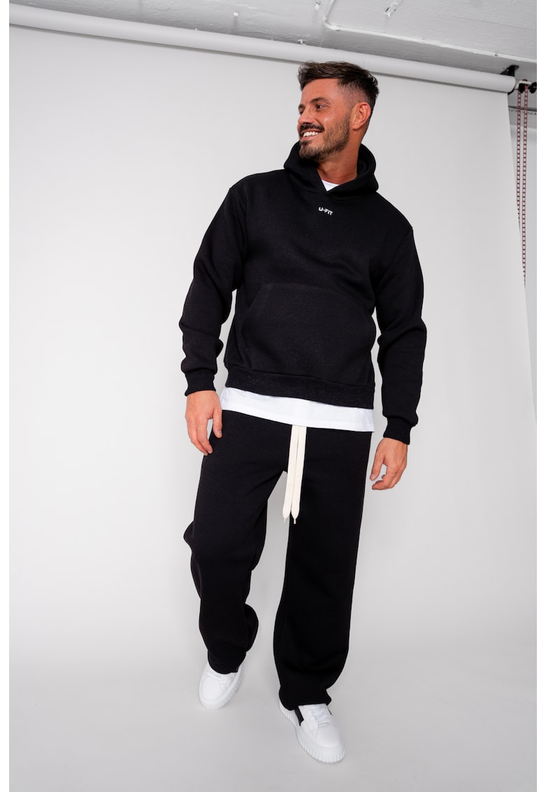 Set Urban Winter hanorac si pantalon drept Black 19392