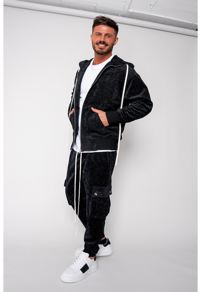 Set Cargo din catifea Hanorac si pantalon lung Black 19366