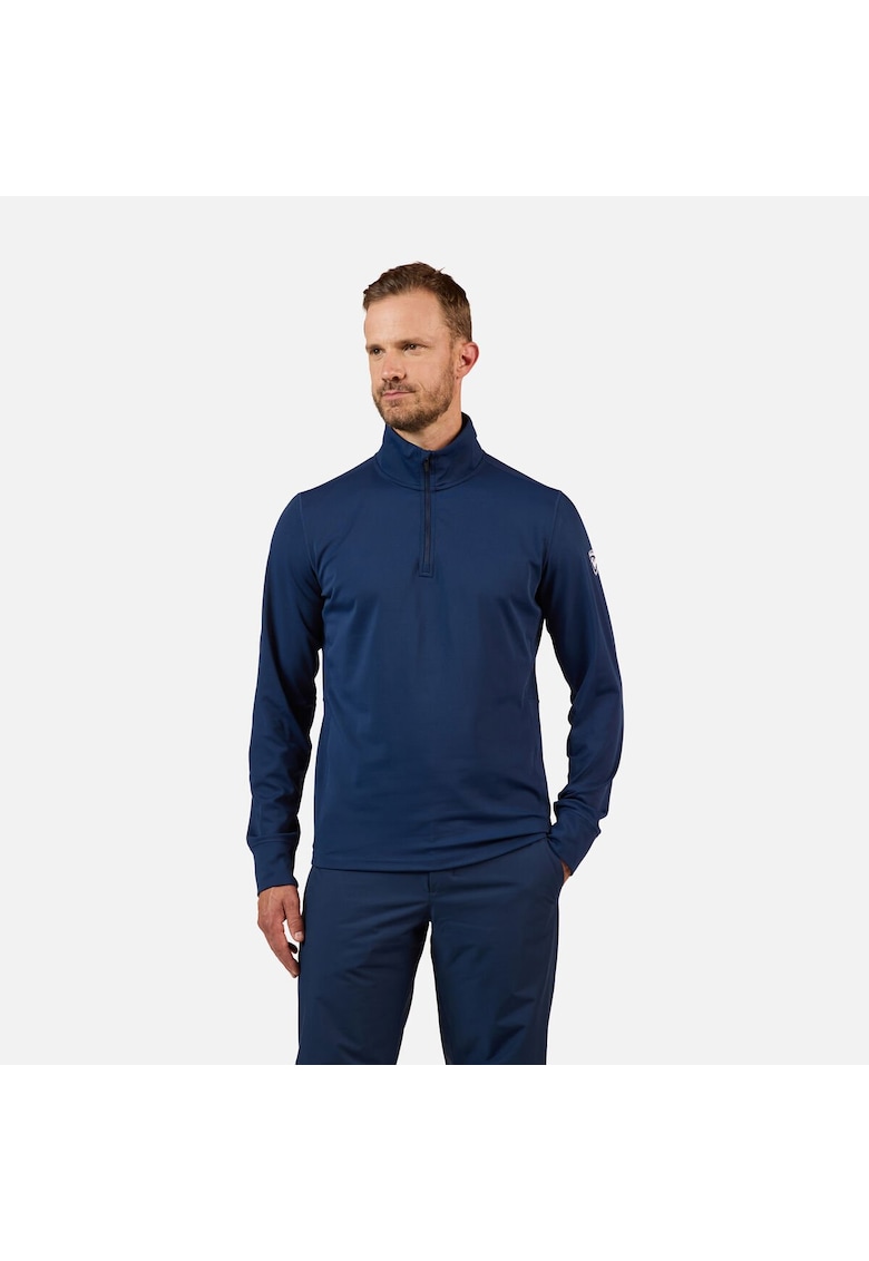 Bluza sport MID LAYER STRETCH - cu fermoar - pentru barbati - albastru inchis - Albastru inchis