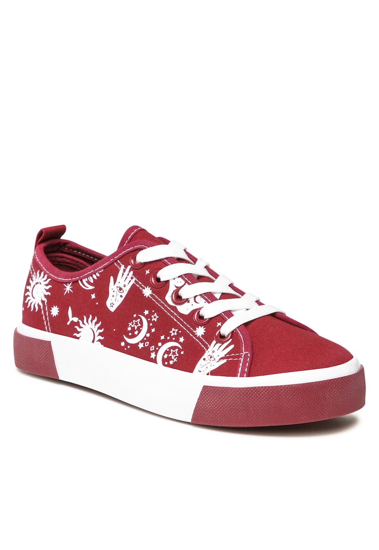 Pantofi copii - tenisi fete - rosu - textil -