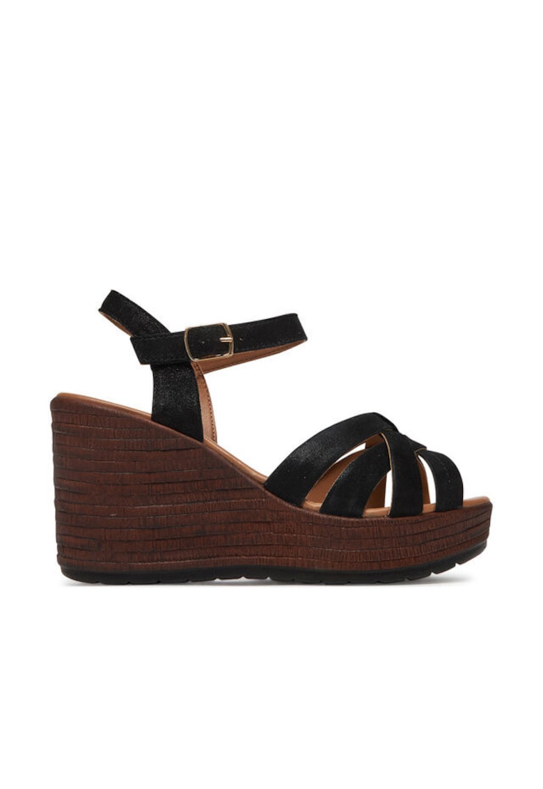 Sandale dama - piele naturala - negru/maro