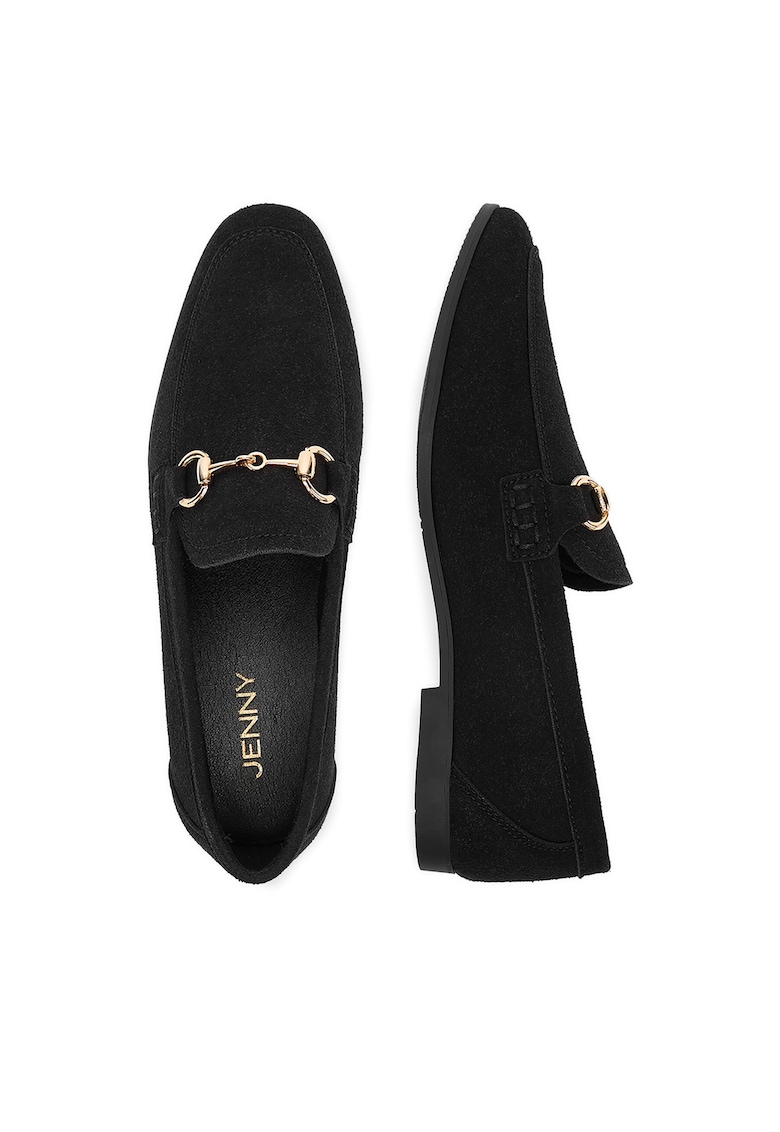 Mocasini dama negru - material textil