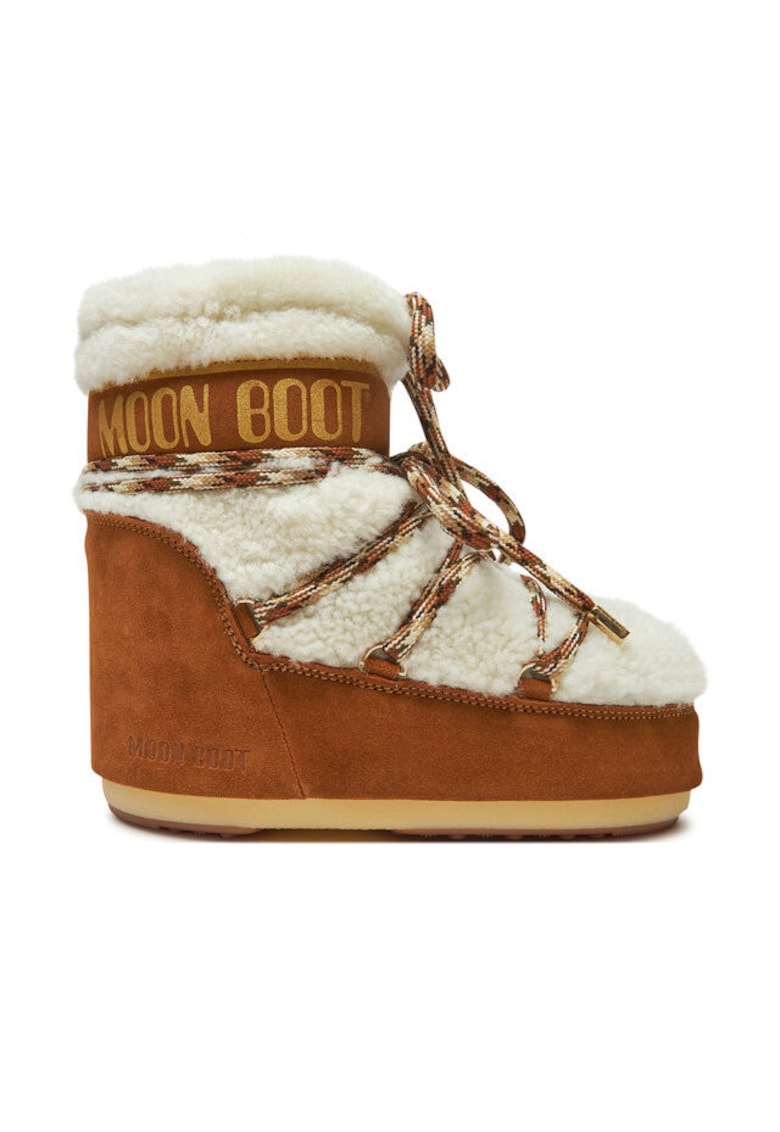 Cizme dama Whisky/Off White - piele naturala - maro/alb