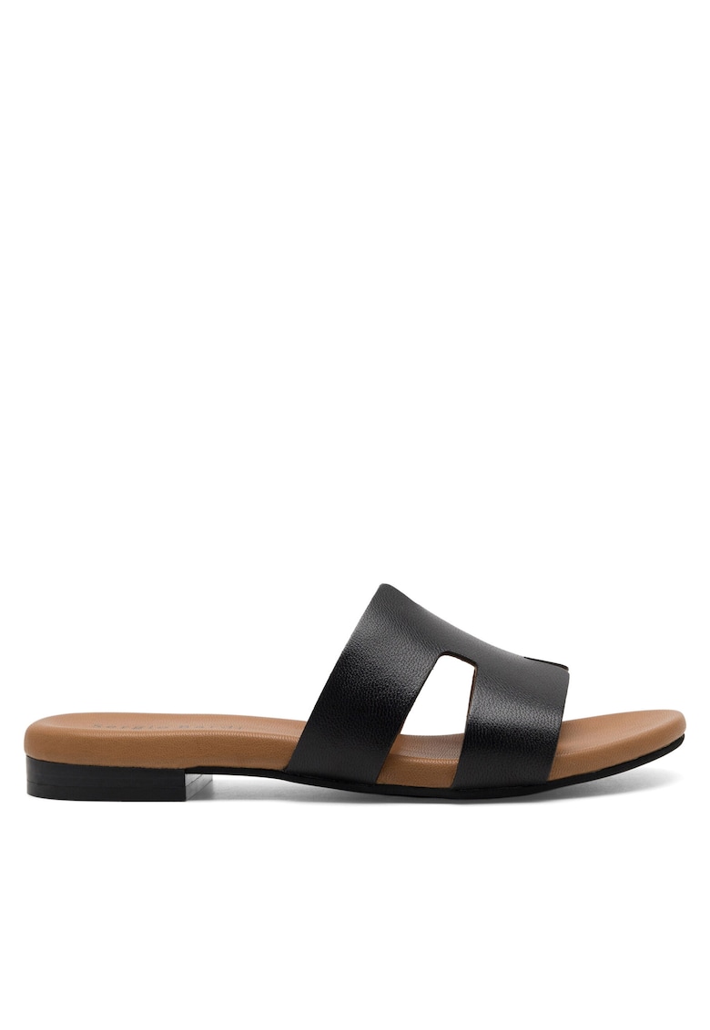 Slapi dama piele naturala - negri -