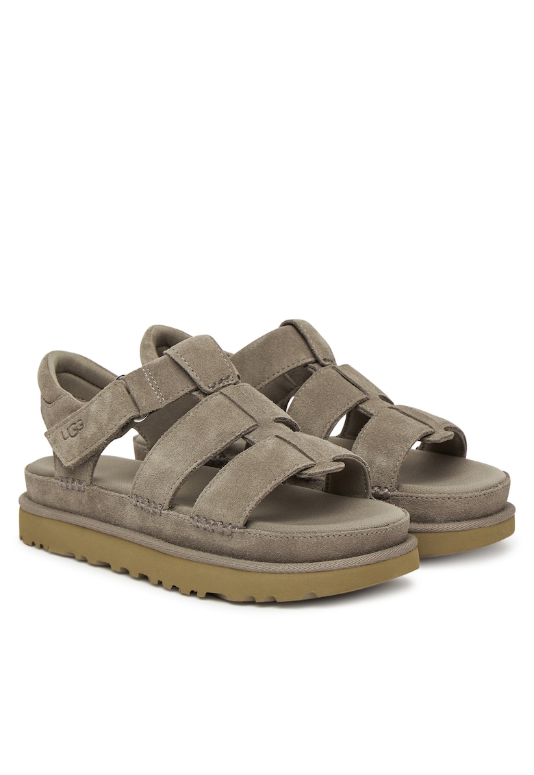 Sandale dama Smoke Plume - piele naturala - model cu bretele - gri -