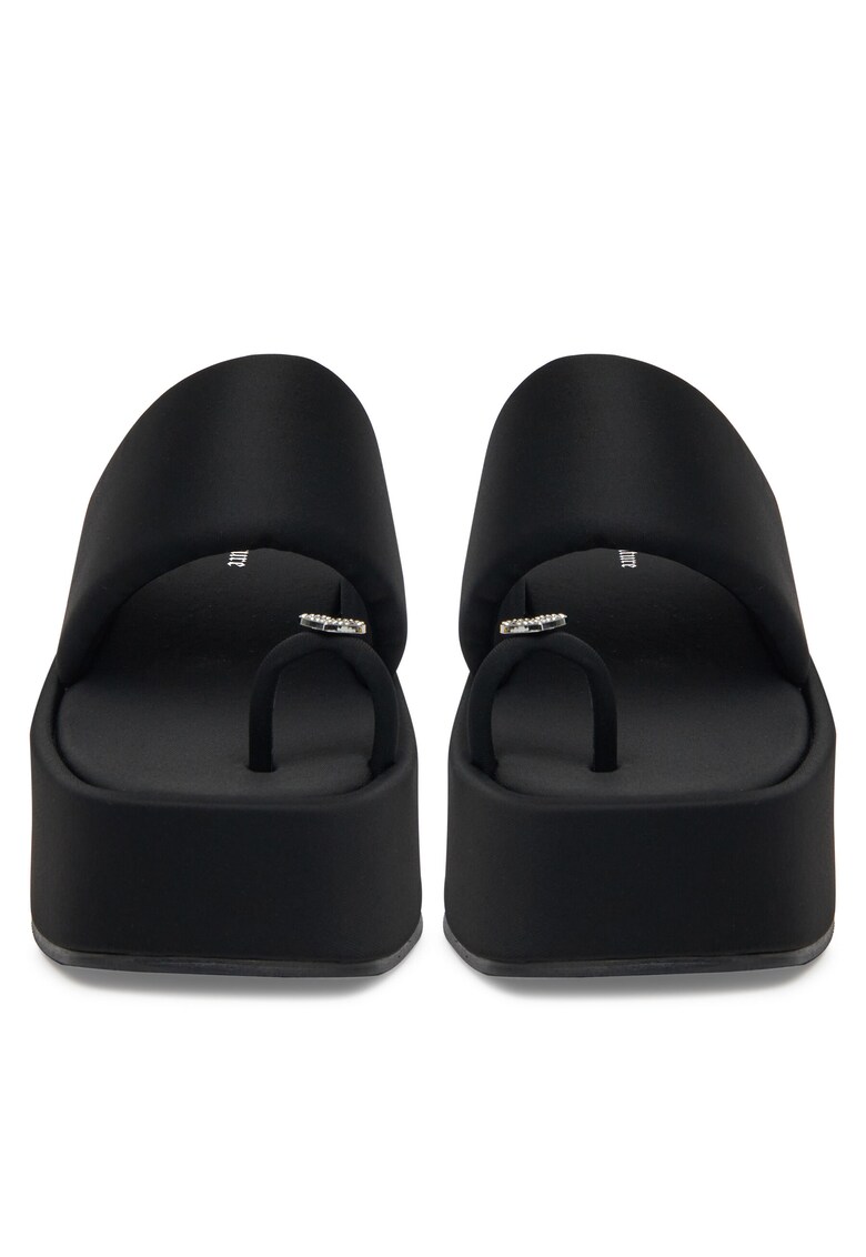 Slapi cu platforma dama - negru