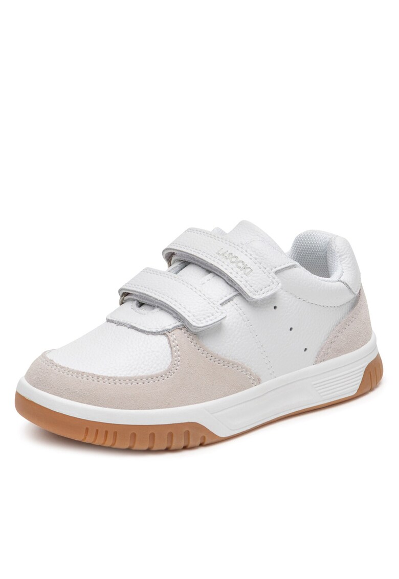 Tenisi copii - baieti - alb - piele naturala