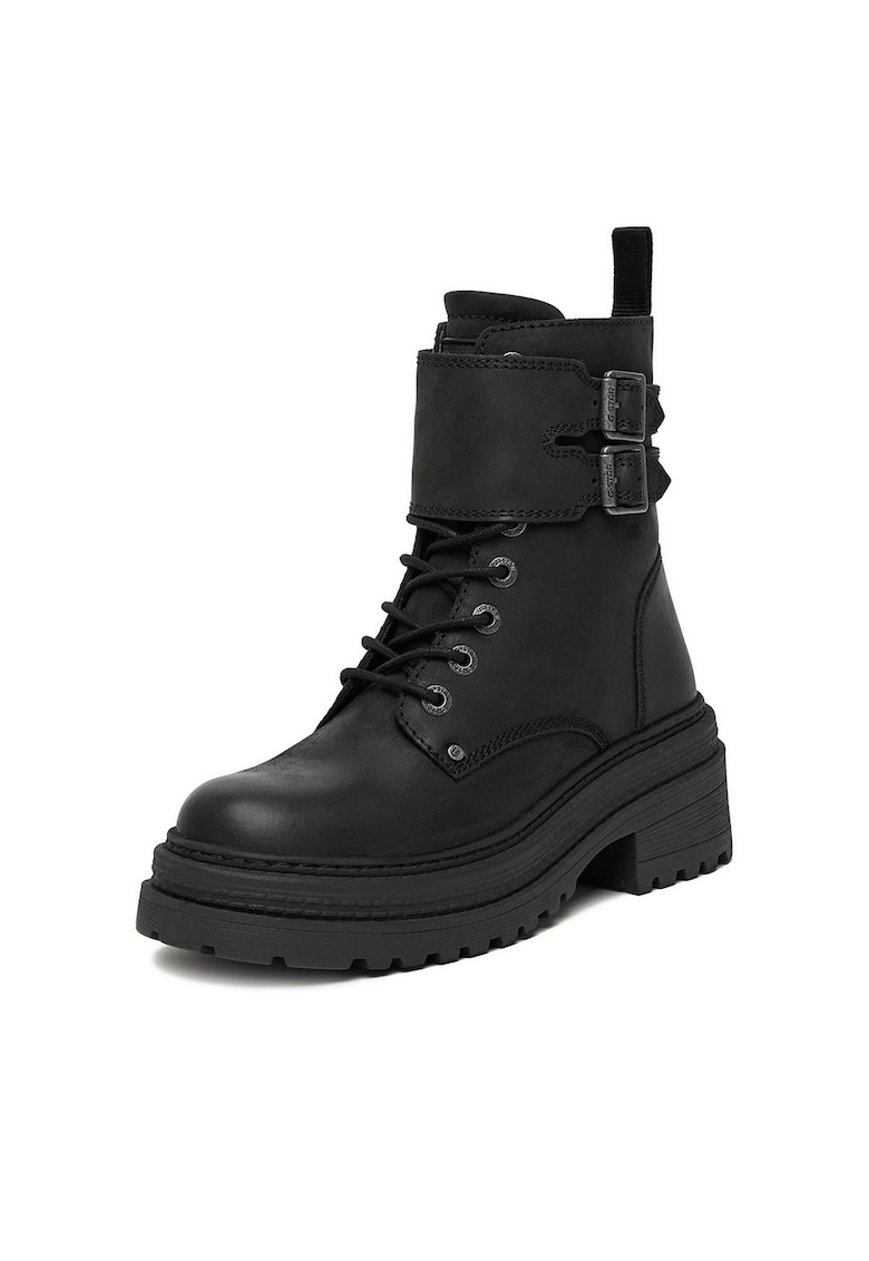 Ghete dama CEO-WI34-ALASKA - Piele naturala - Negru - Negru