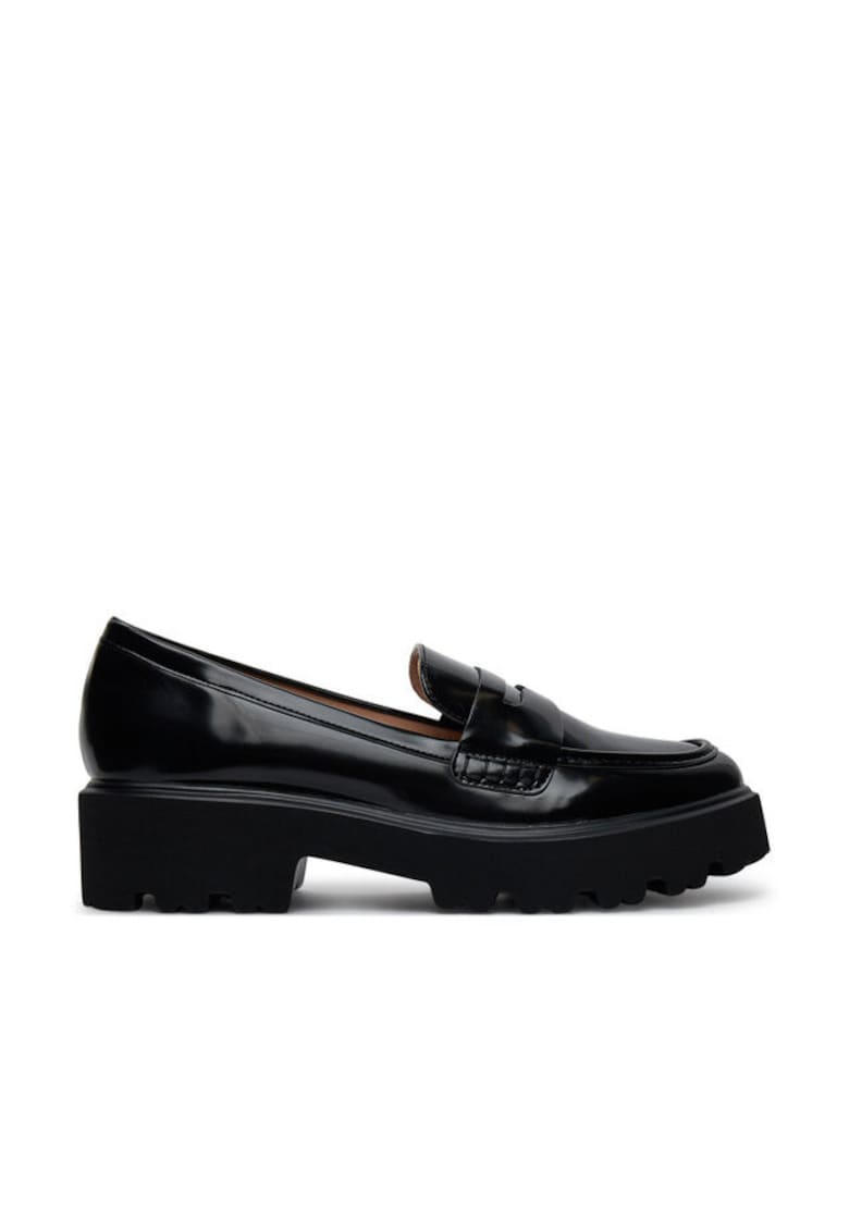 Mocasini dama material textil - Negru