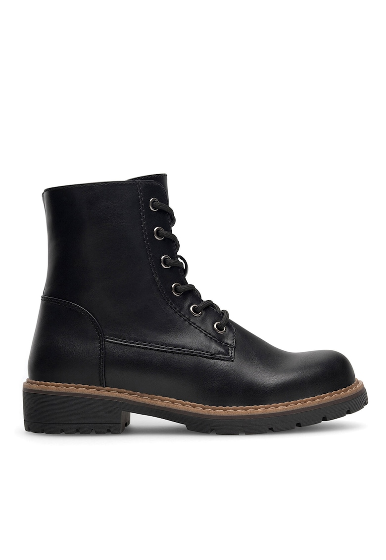 Ghete dama piele ecologica - negru - model scurt