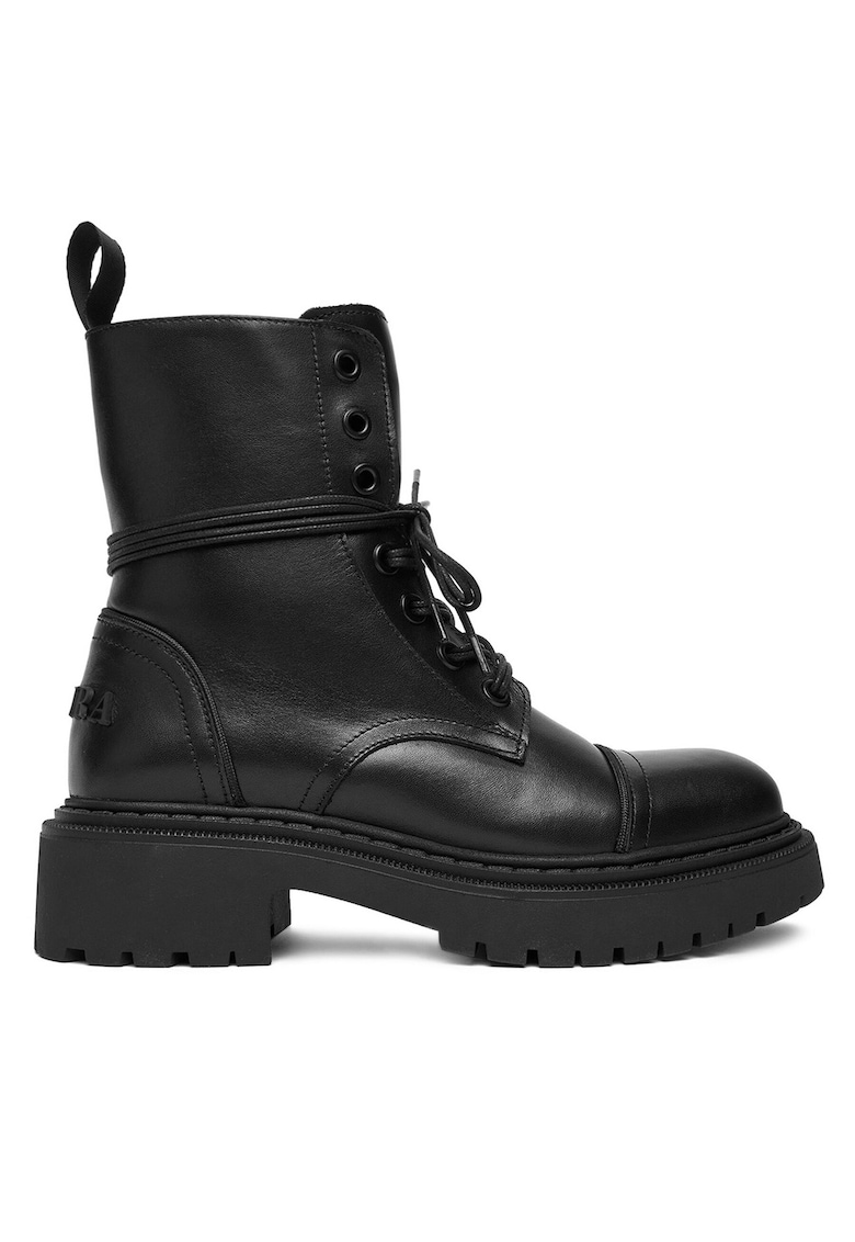 Ghete dama - piele naturala - negru C-70307 -