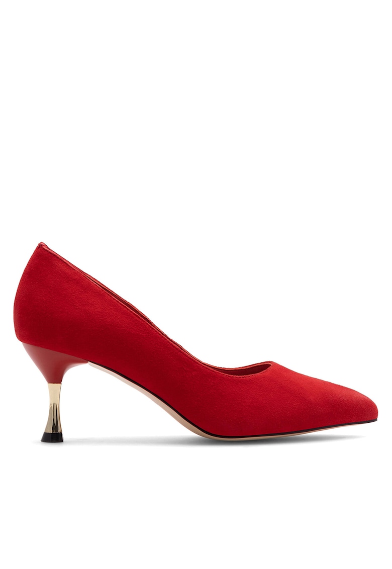 Pantofi dama - toc - piele naturala - rosu