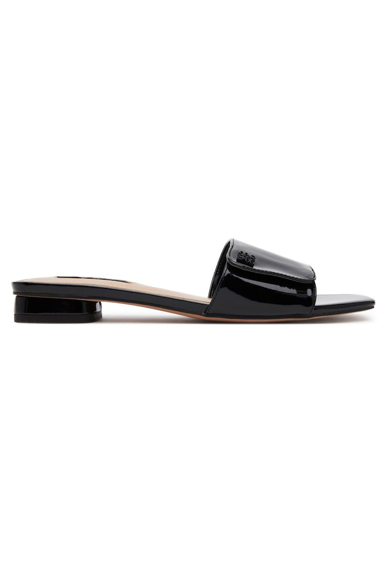 Papuci cu toc dama - culoare negru