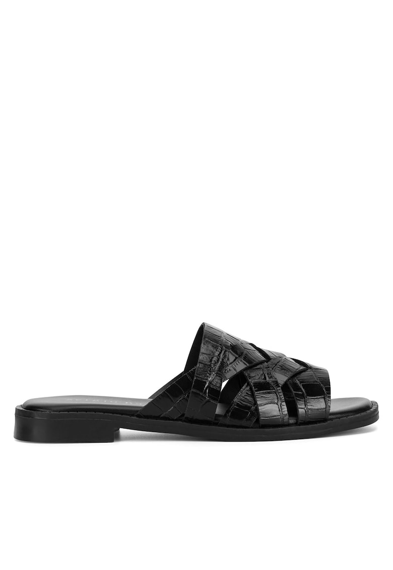 Slapi dama piele naturala - negru