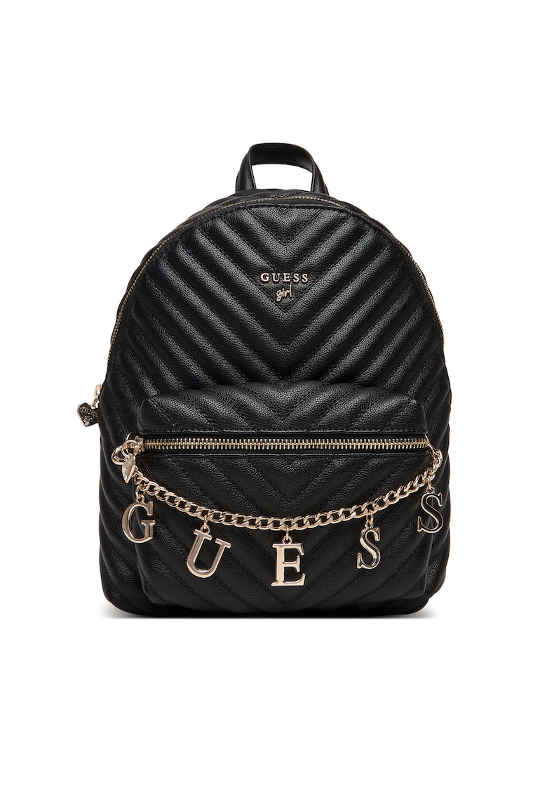 Ghiozdan dama - piele ecologica - negru - 30x40x15cm