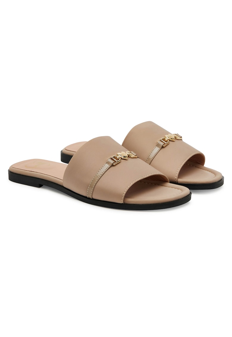 Papuci dama - Lycra Avena - piele naturala - Bej