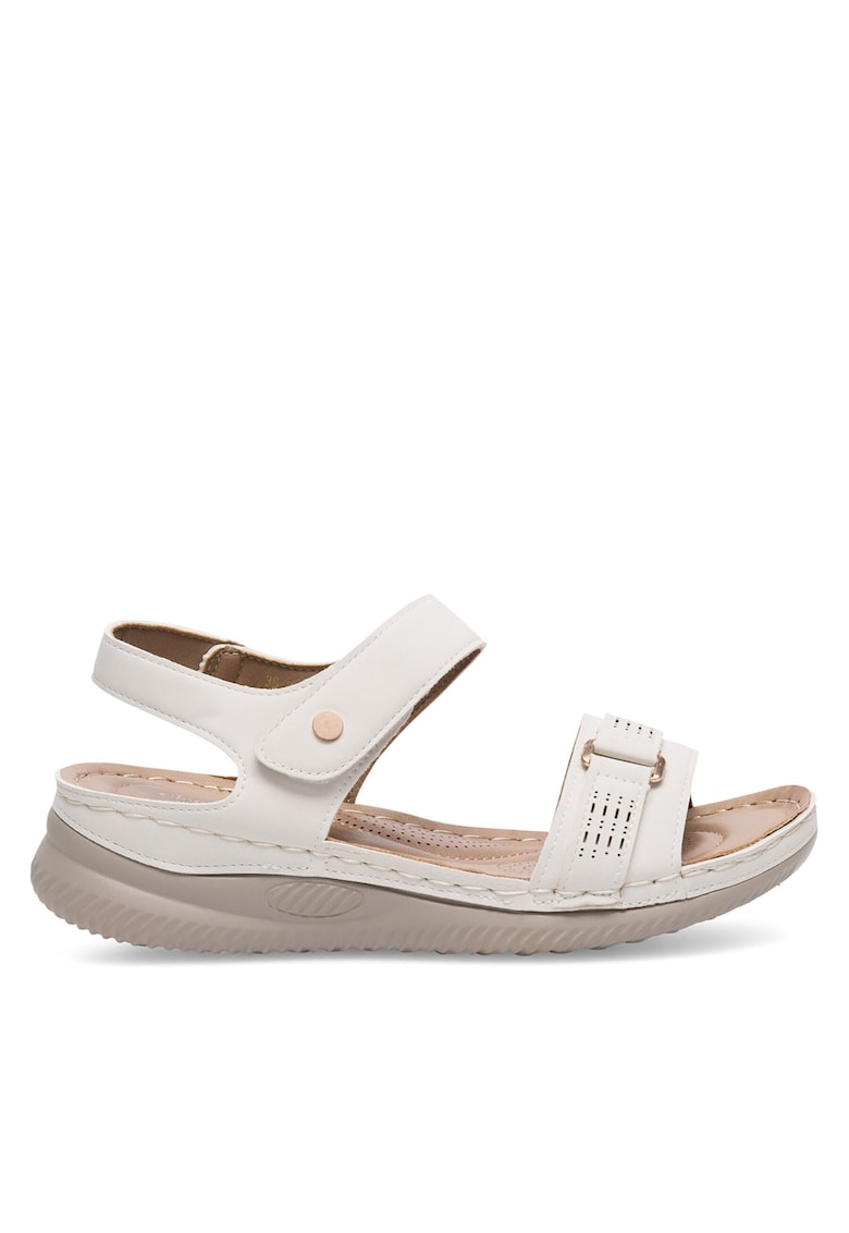 Sandale dama - sintetic - alb -
