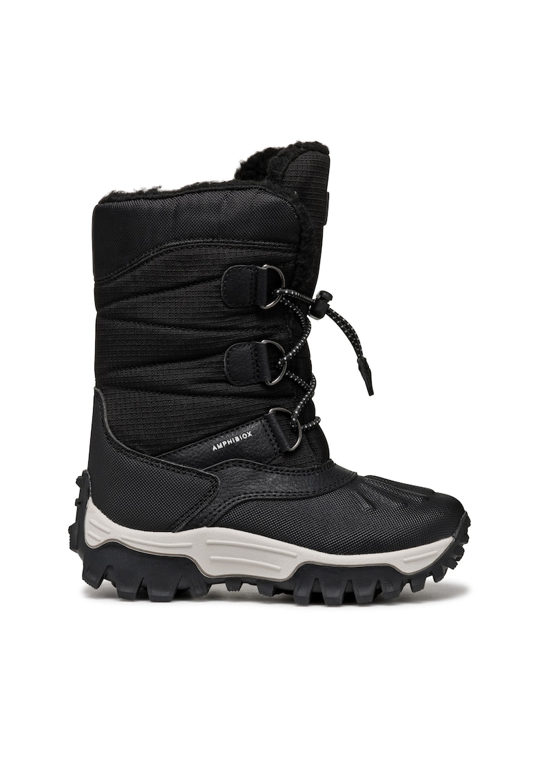 Cizme sport baieti - piele ecologica - negru -