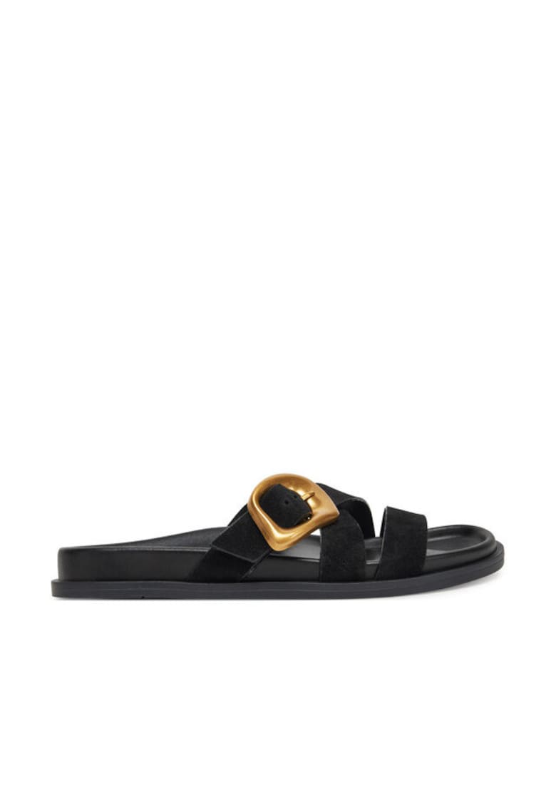 Slapi dama - MOIRA-E252765LM - piele naturala - negru