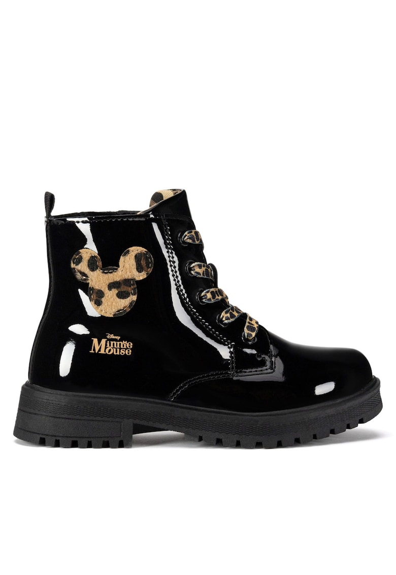 Ghete fete - plastic - negru/maro