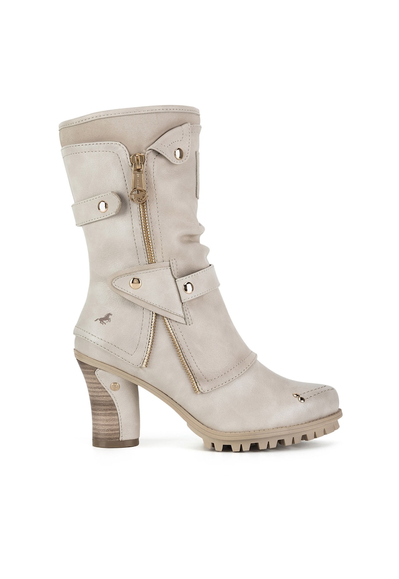 Botine dama - bej - textil 1141-606