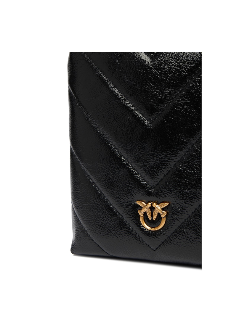 Geanta dama Black Z99Q Flat Satchel - piele naturala - culoare neagra - dimensiuni 25x2cm