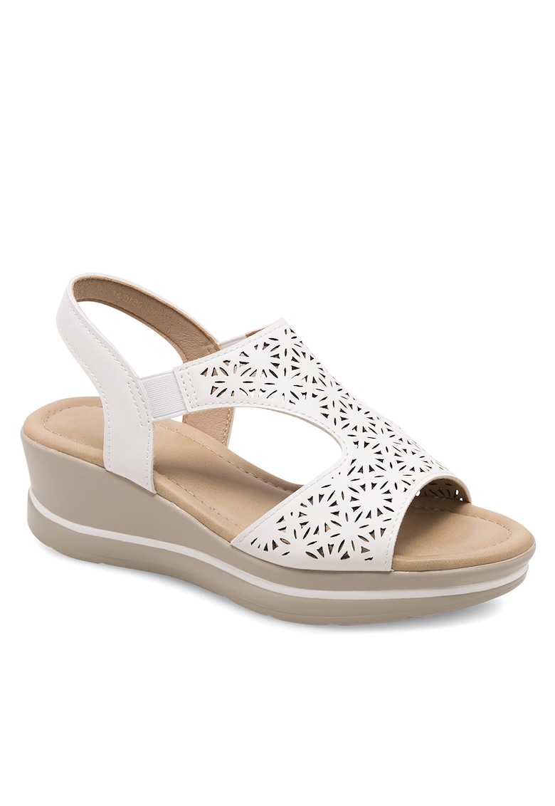 Sandale dama piele ecologica - alb -