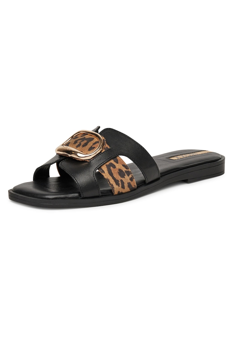 Slapi dama model MX/024C-EST - piele naturala - negru