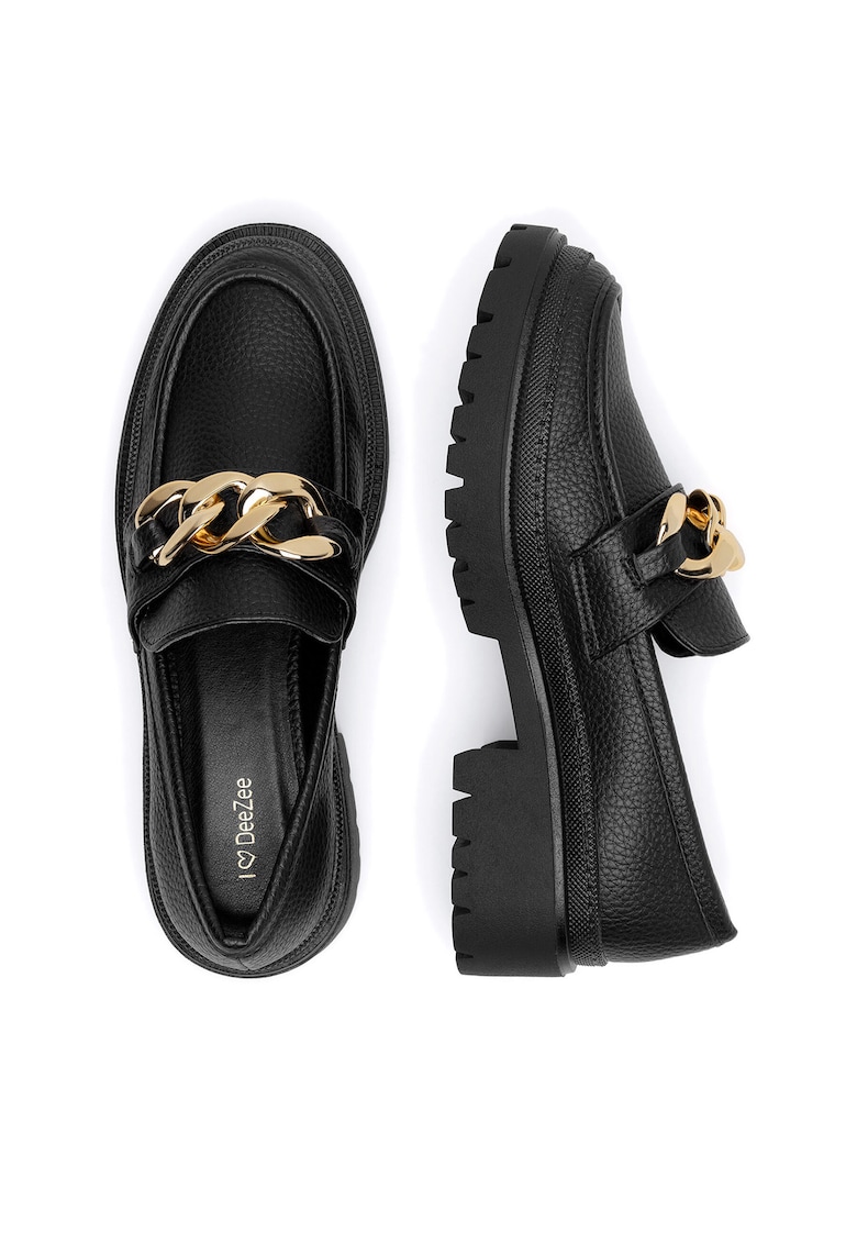 Mocasini dama negru textil - Negru