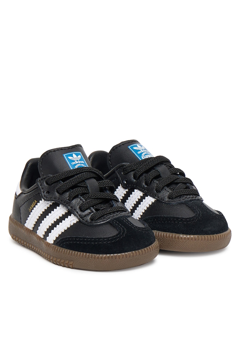 Pantofi copii - piele naturala - negru - sistem inchidere Velcro