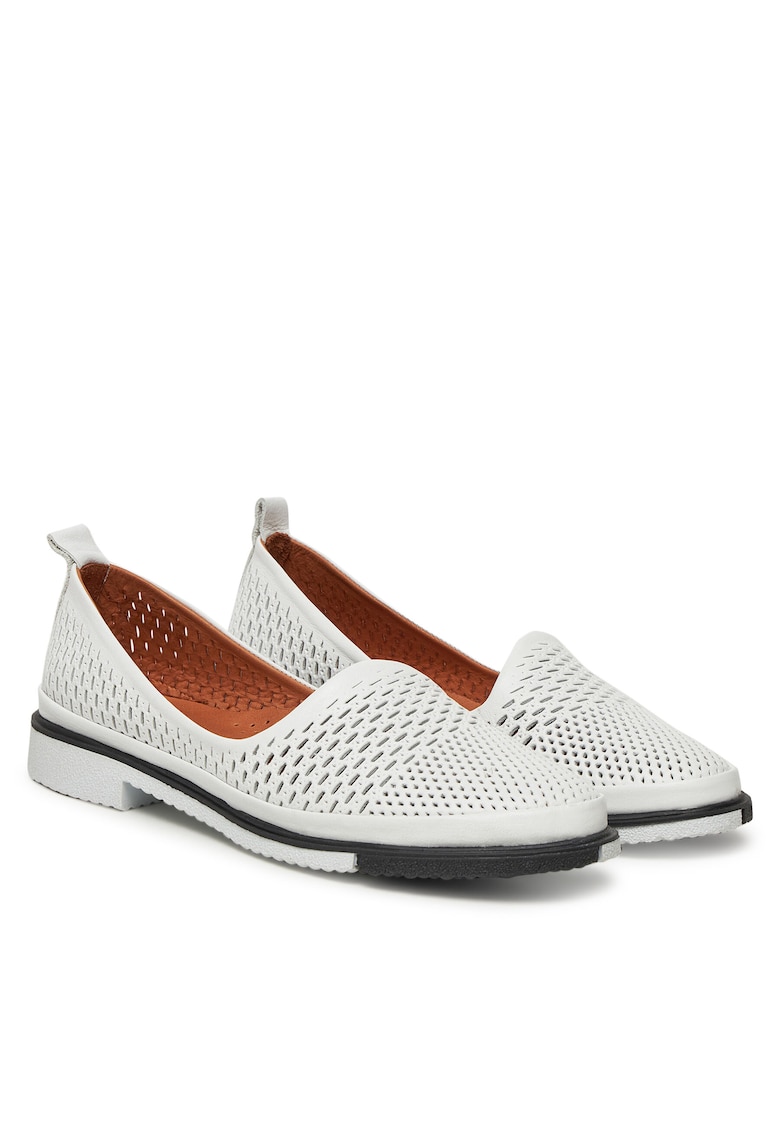 Mocasini dama 03 840138 - Piele naturala - Alb -