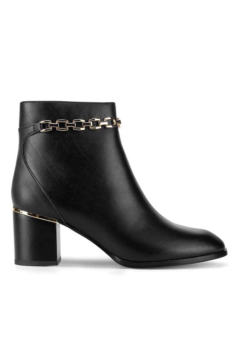 Botine de dama din piele naturala - Negru
