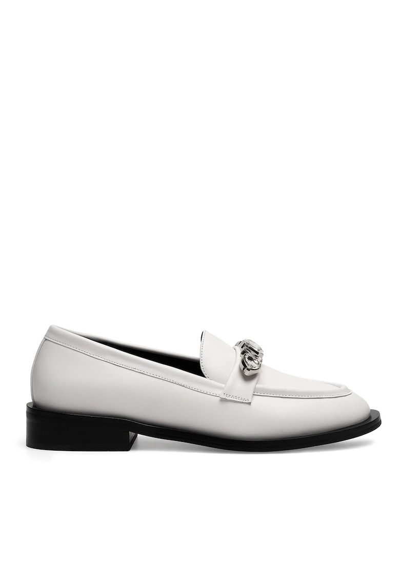 Mocasini dama - piele naturala - alb