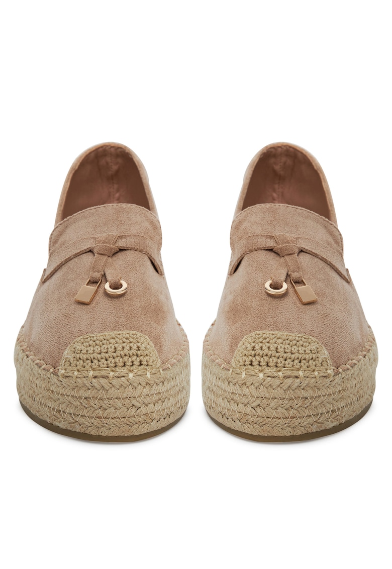 Mocasini dama - espadrile bej - tesatura