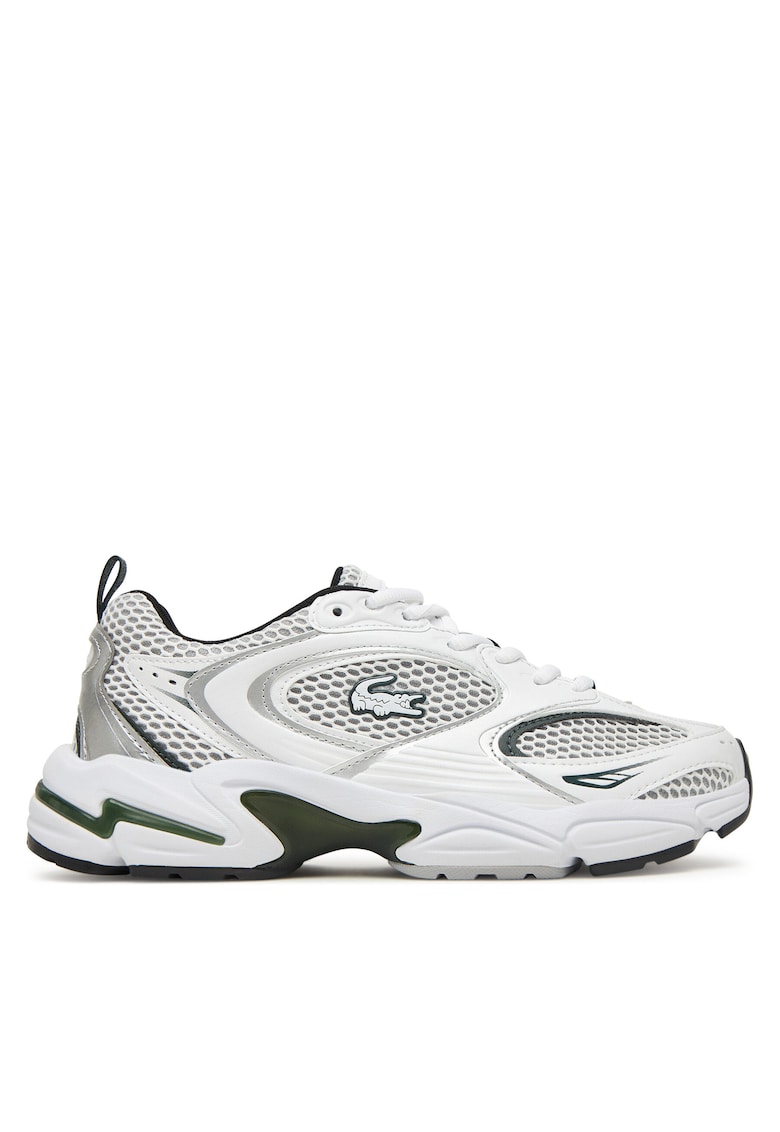 Pantofi sport dama - textil - alb/verde inchis -