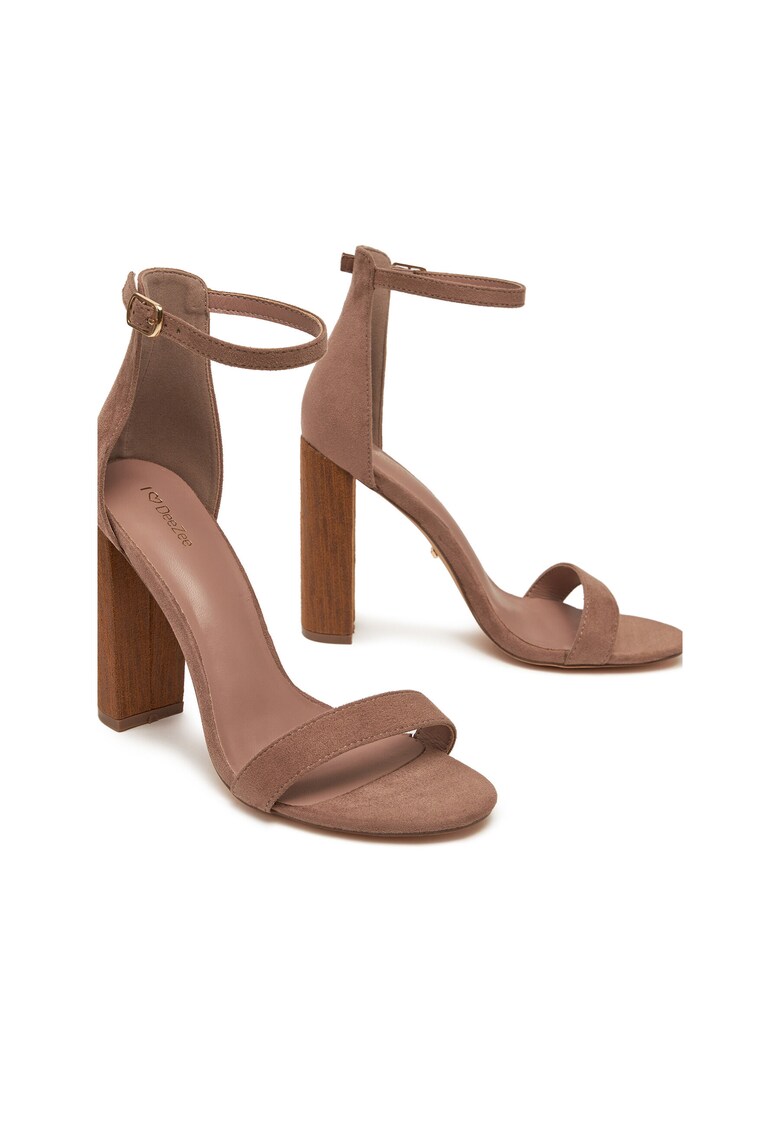 Sandale cu toc dama - Maro