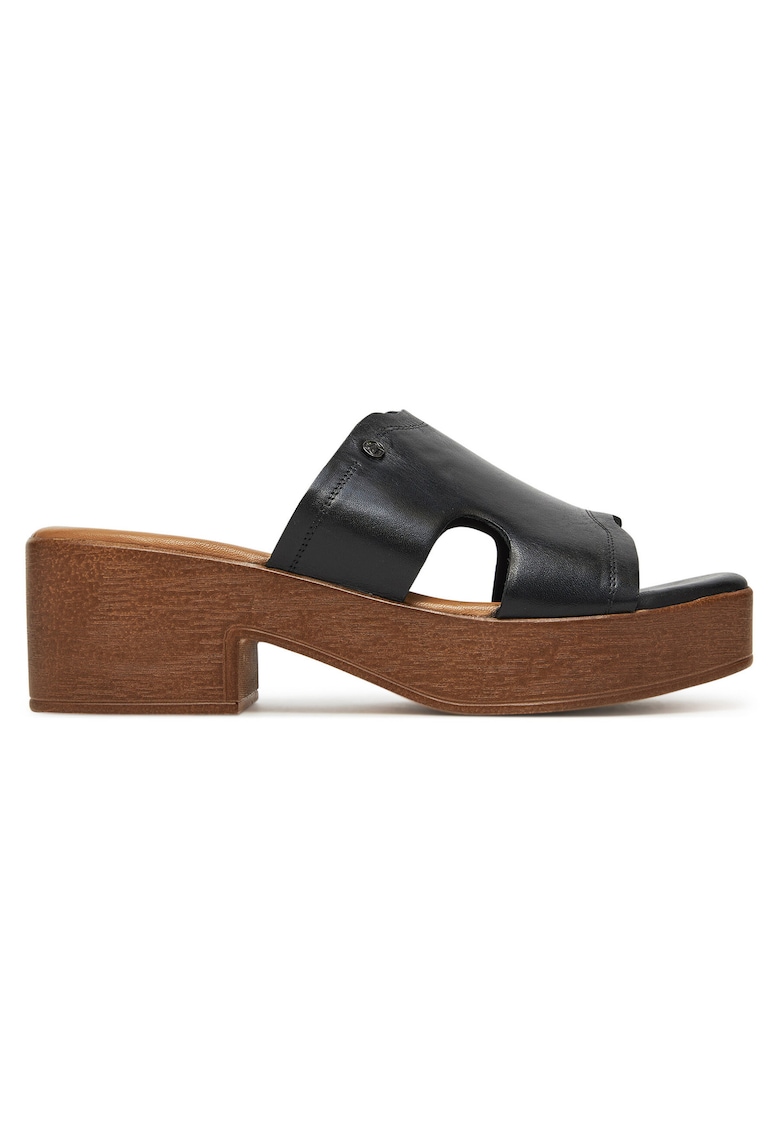 Papuci eleganti dama - piele naturala - clasic - negru -