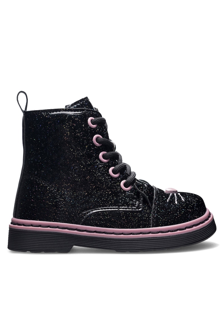 Ghete fete - sintetic - negru/roz
