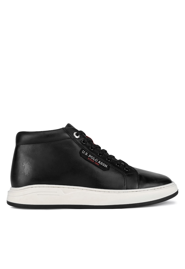 Ghete barbati - BASKET001M/DL1 - piele naturala - negru