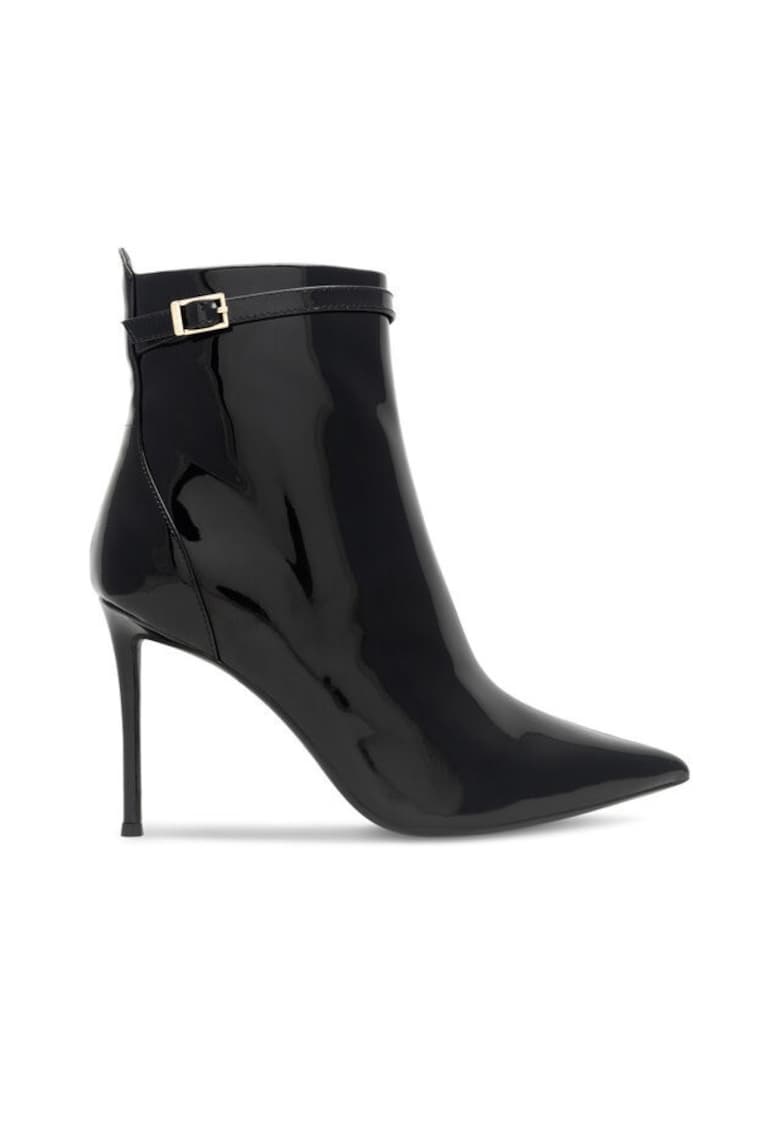 Botine dama - piele naturala - negru - toc stiletto - fermoar -