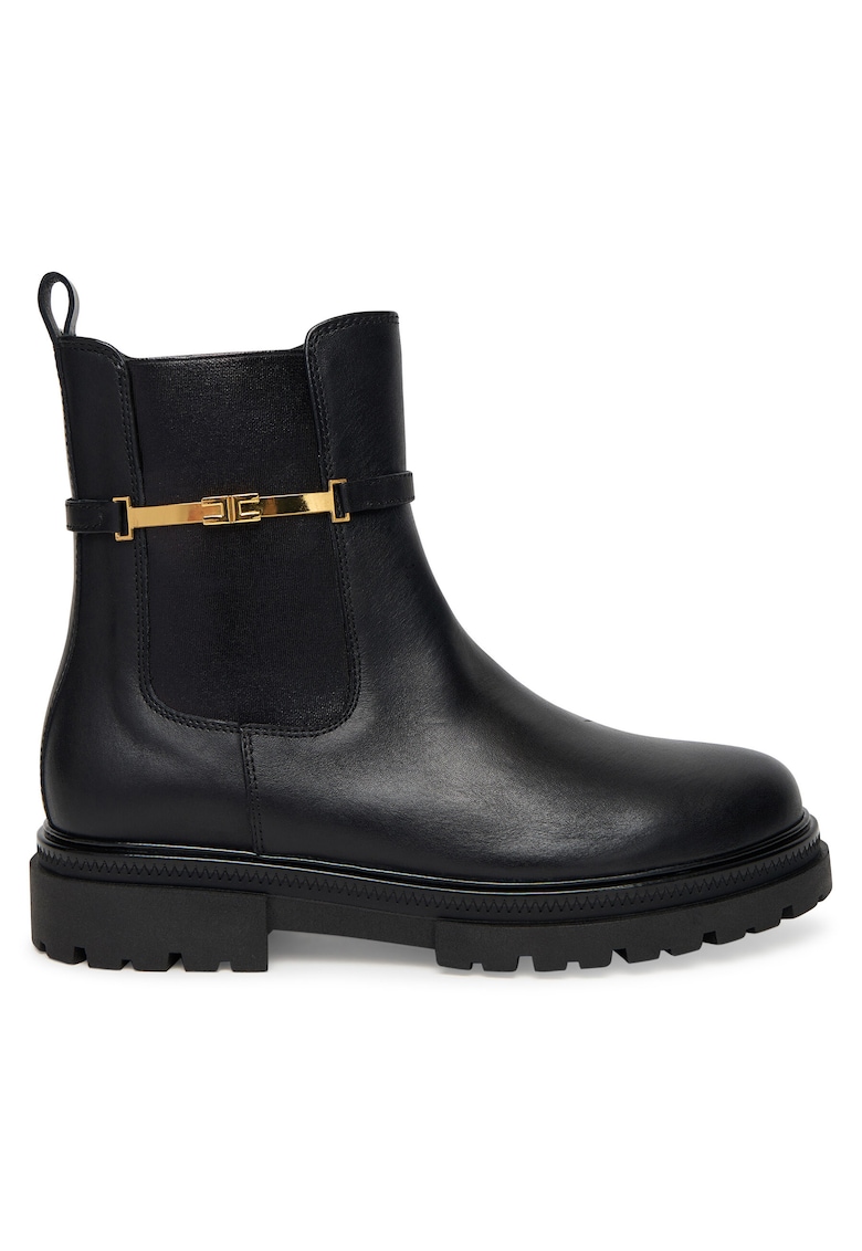 Ghete fete - piele naturala - negru -