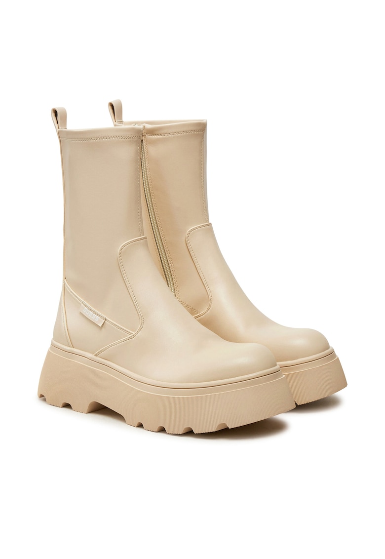 Botine dama FLFBD2 ELE10 - Piele ecologica - Crem -