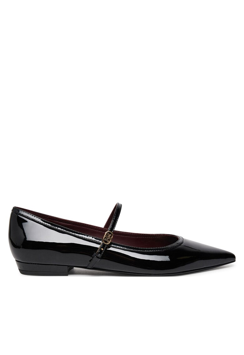 Balerini femei Perfect Black 006 - piele naturala - cu catarame duble -