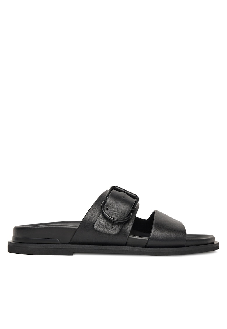 Slapi dama FLOWER-LT778-93 - piele naturala - negru