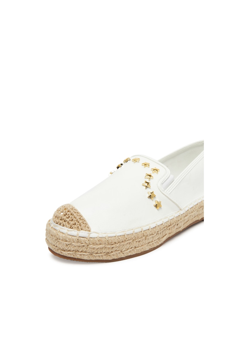 Mocasini dama - espadrile - alb - material textil
