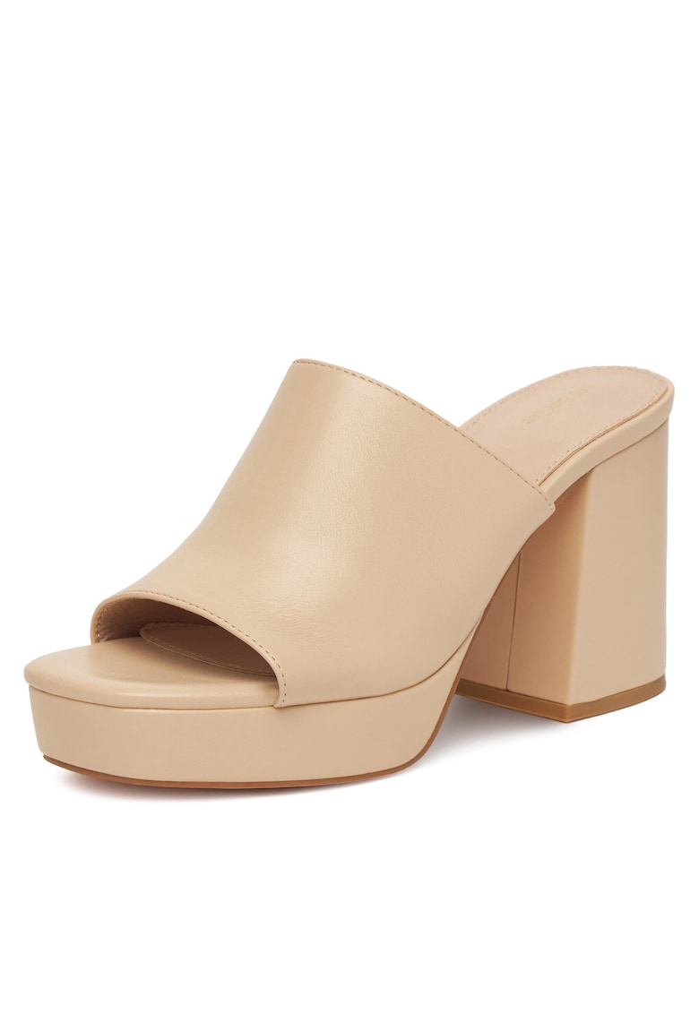 Papuci cu toc dama - bej