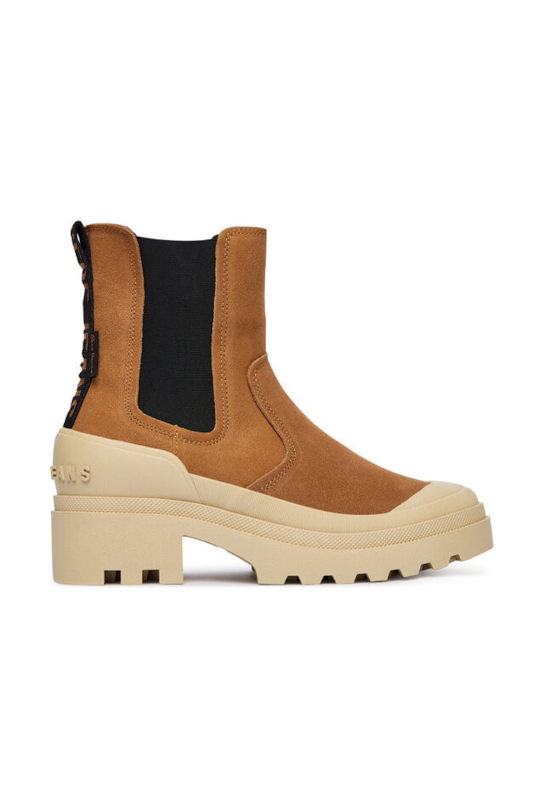 Botine dama PLS50 - Piele naturala - Maro deschis -