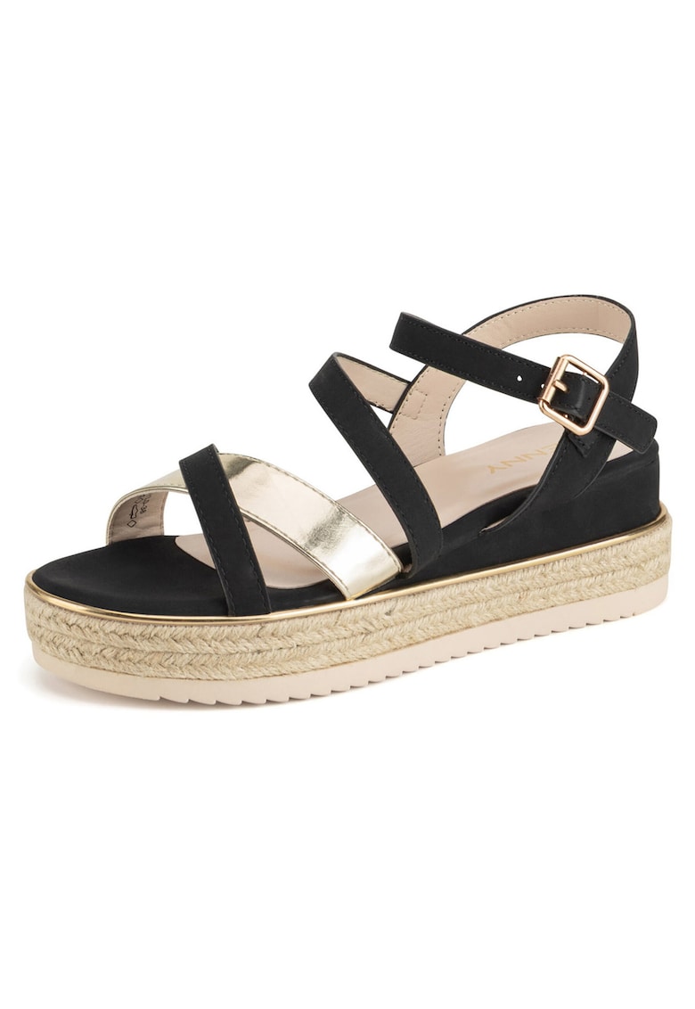 Sandale dama - espadrile - negru - tesatura