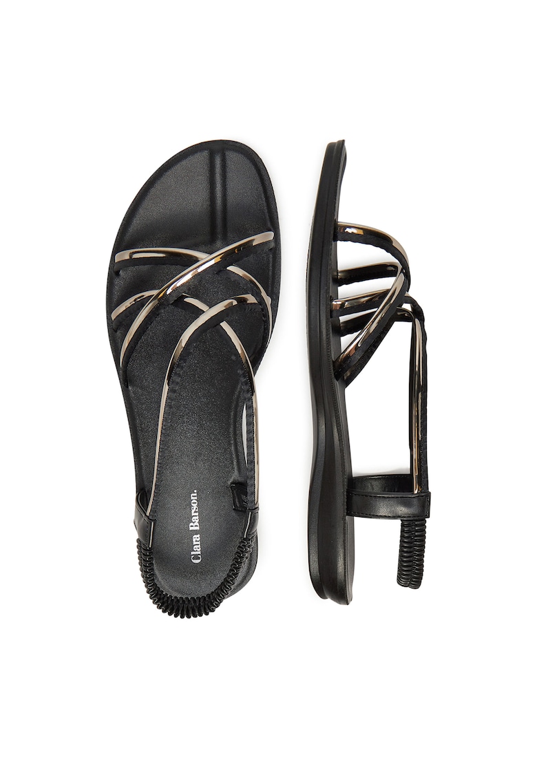 Sandale dama - material sintetic - negru -