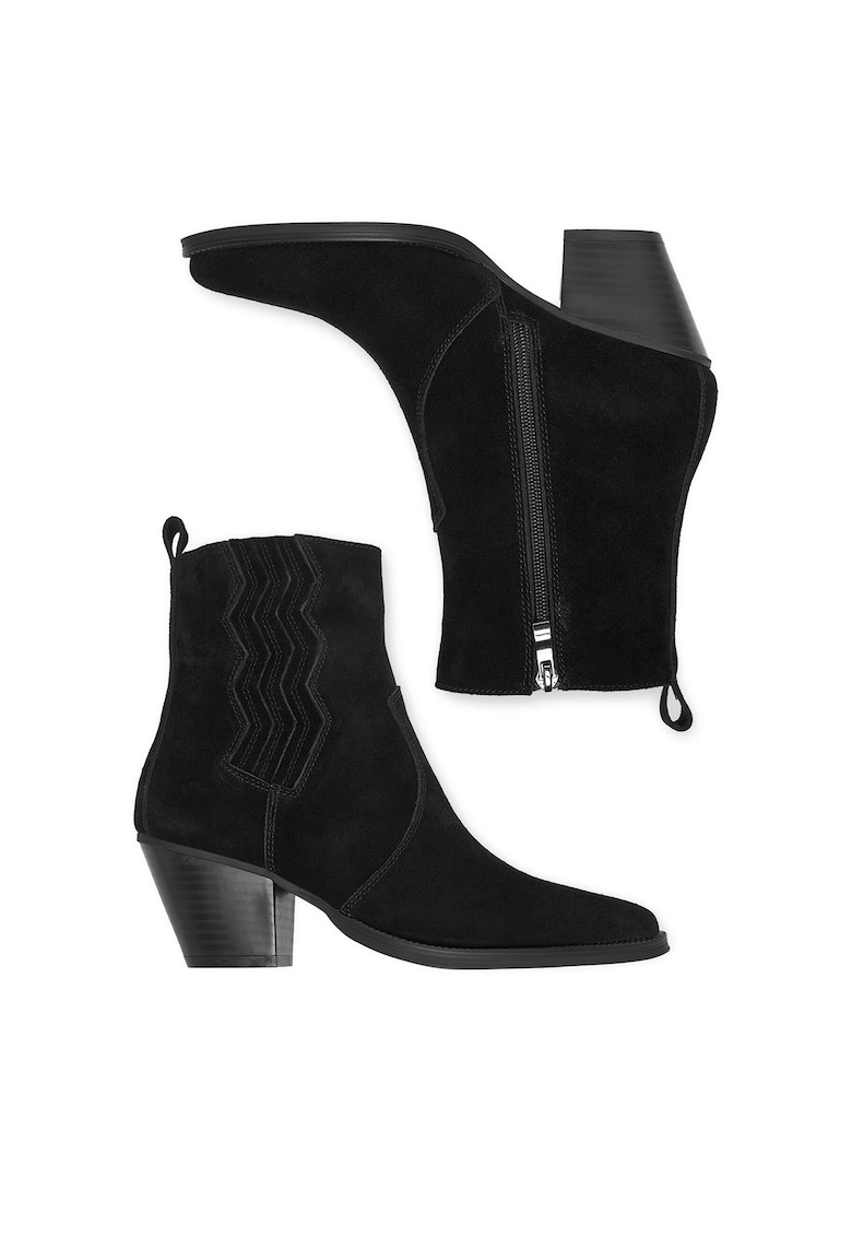 Botine dama HX24026-1 - Textil - Negru -